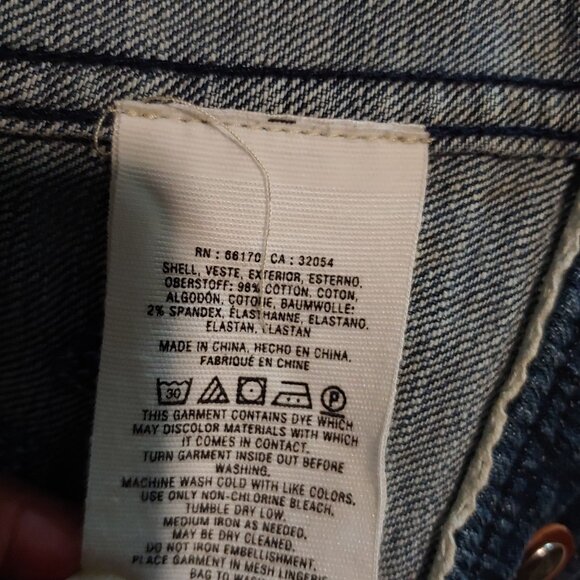 Pilcro & The Letterpress Beaded Embroidered Blingy Jean Denim Jacket XS - Picture 16 of 16